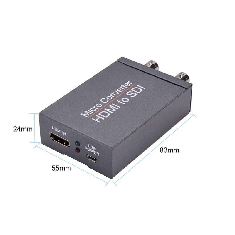 HDMI to SDI Converter Mini 3G HD SDI Video Micro- Conversion Adapter with Audio Auto Format Detection for Camera