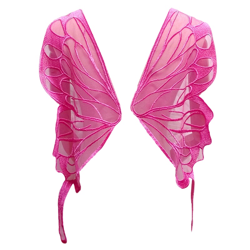 1 Cặp Miếng Ren Thêu Hình Cánh Bướm Sau Lưng Cho Cổ Áo