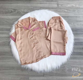 Bộ lụa satin quần dài áo cộc bao đẹp, rẻ