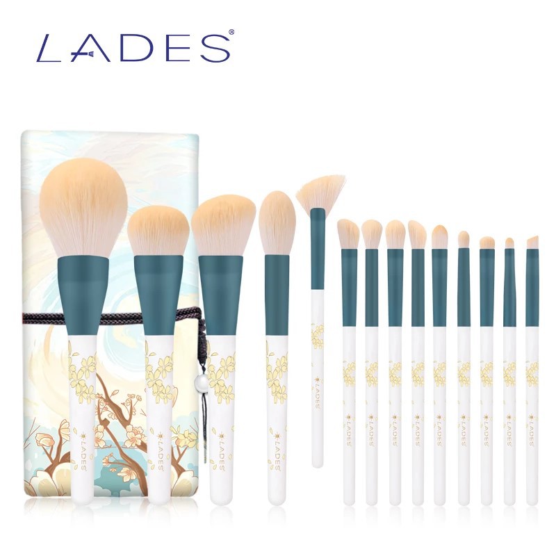 Bộ Cọ Trang Điểm Lades Màu Trắng Sang Trọng 14 Cây