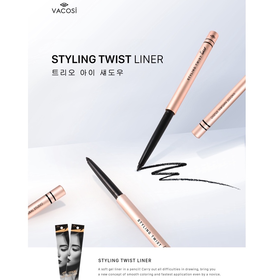 Chì kẻ mí mắt dạng gel Vacosi Styling Twist Liner 5ml