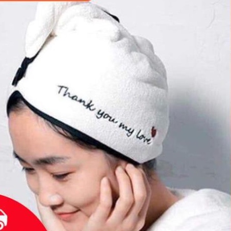 ( hàng chất đẹp, bền sẵn hàng )Khăn quấn tóc siêu thấm khô nhanh có nút cài ở sau