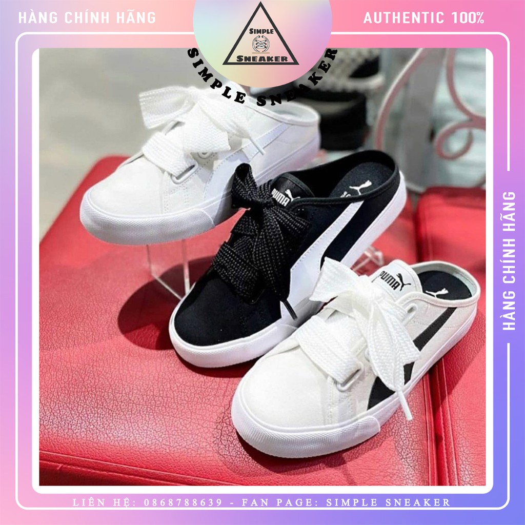 Giày Sục Puma Chính HãngFREESHIPGiày Nữ Đạp Gót Puma Mule Ribbon Cột Nơ [382331 02] Simple Sneaker