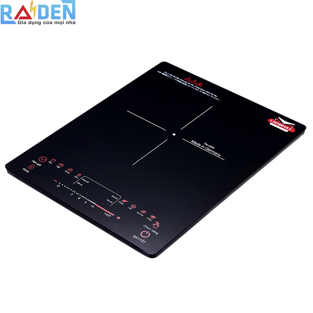 Bếp điện từ 2200W Ladomax HA-668 điều khiển cảm ứng, mặt kính cường lực sản xuất tại Đức