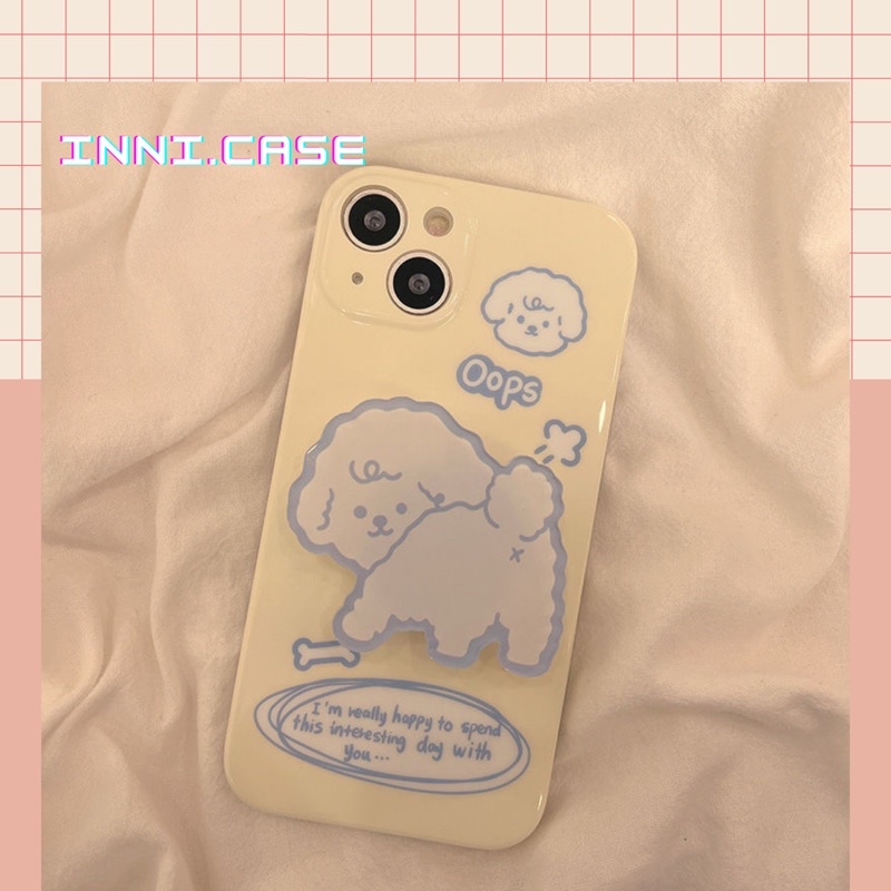 Ốp Iphone Chó bông + giá đỡ 13 Pro Max/13/13 Pro/12 Pro Max/12/212 Pro/11 Pro Max/11/Xs Max/X/Xs/8 Plus/7 Plus