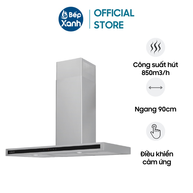 Máy Hút Mùi Áp Tường Malloca ZETA K1573 - Công suất hút 850m3/h - Ngang 90cm