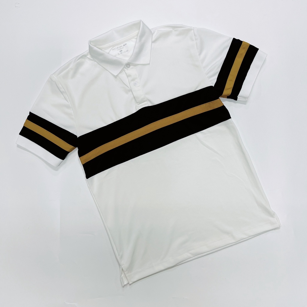 ÁO THUN NAM CỔ TRỤ SỌC ĐEN VÀNG MẪU MỚI, CHẤT COTTON PHONG CÁCH NAM TÍNH