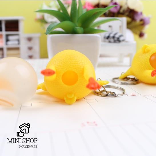 (Xả Xì Trét) Gà Đẻ Trứng Thú Vị - Bóp Tay Kiêm Móc Khóa