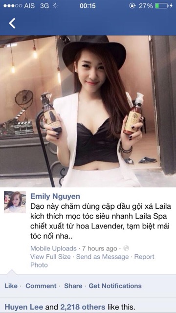 Bộ dầu gội - dầu xả kích mọc tóc Laila Spa