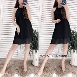 Váy yếm lụa chân ren