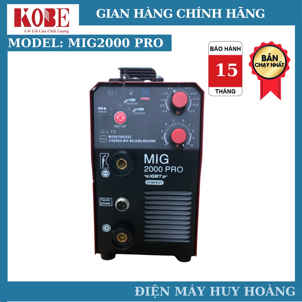 Máy hàn mig không dùng khí KOBE 2000pro dây súng mig rời 2,5m tiện lợi -  tặng full phụ kiện