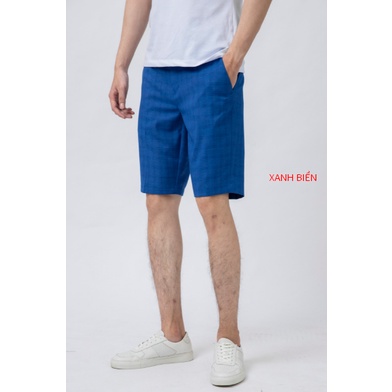 Quần Short Âu KWIN KSO016S1 Vải Co Giãn, Kẻ Caro Sang Trọng, Form Regular