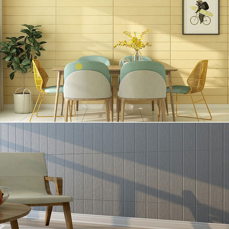 Miếng dán tường bằng xốp họa tiết vân gỗ 3D 70x70cm chống thấm nước độc đáo trang trí nhà tắm/ nhà bếp
