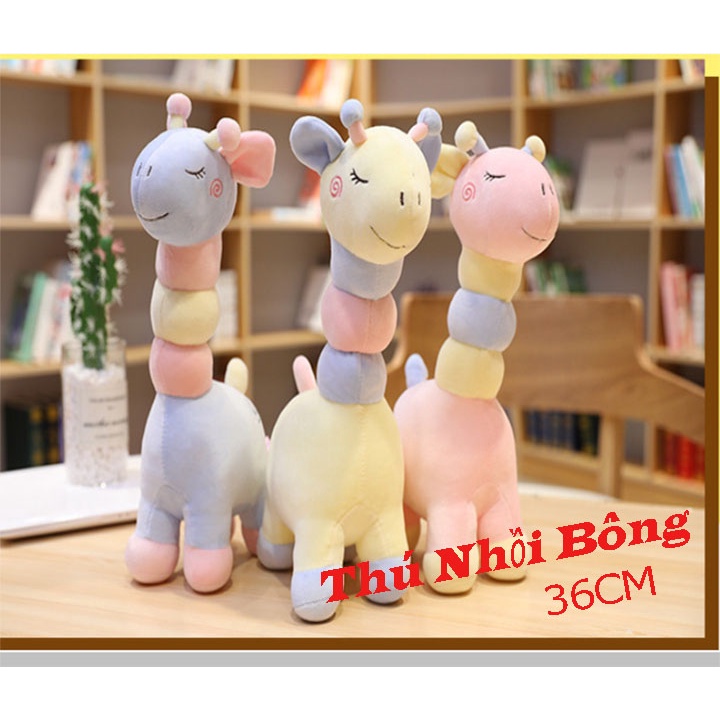 Đồ Chơi Gấu Bông - Thú Nhồi Bông Ngộ Nghĩnh Cao Cấp Hươu Cao Cổ Ba Ngấn 35cm