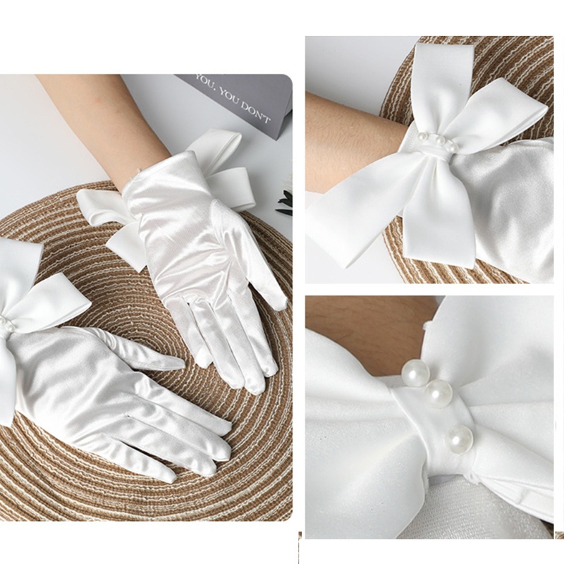 Găng Tay Satin Ngắn Cho Nữ