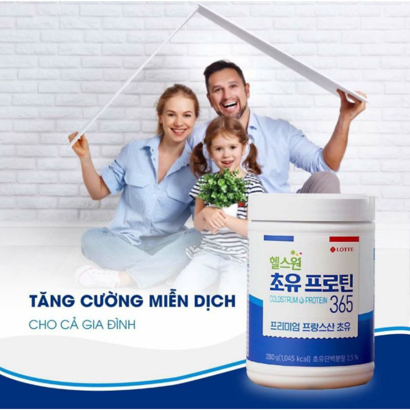 Sữa non Colostrum Protein 365 LOTTE Hàn Quốc. Dùng mọi đối tượng. Thương hiệu thuộc top 10 thế giới, HSD 2 năm