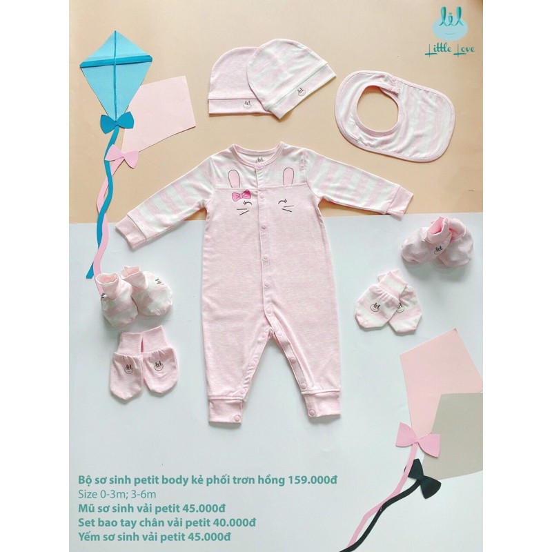 LIL - Body sơ sinh petit kẻ phối trơn