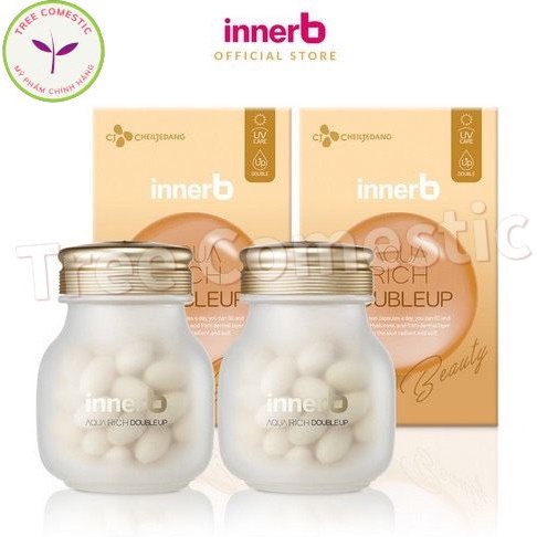 Combo 2 Hộp Thực Phẩm Dưỡng Trắng Sáng Căng Mịn Da Bảo Vệ Sức Khỏe INNERB AQUA RICH DOUBLEUP