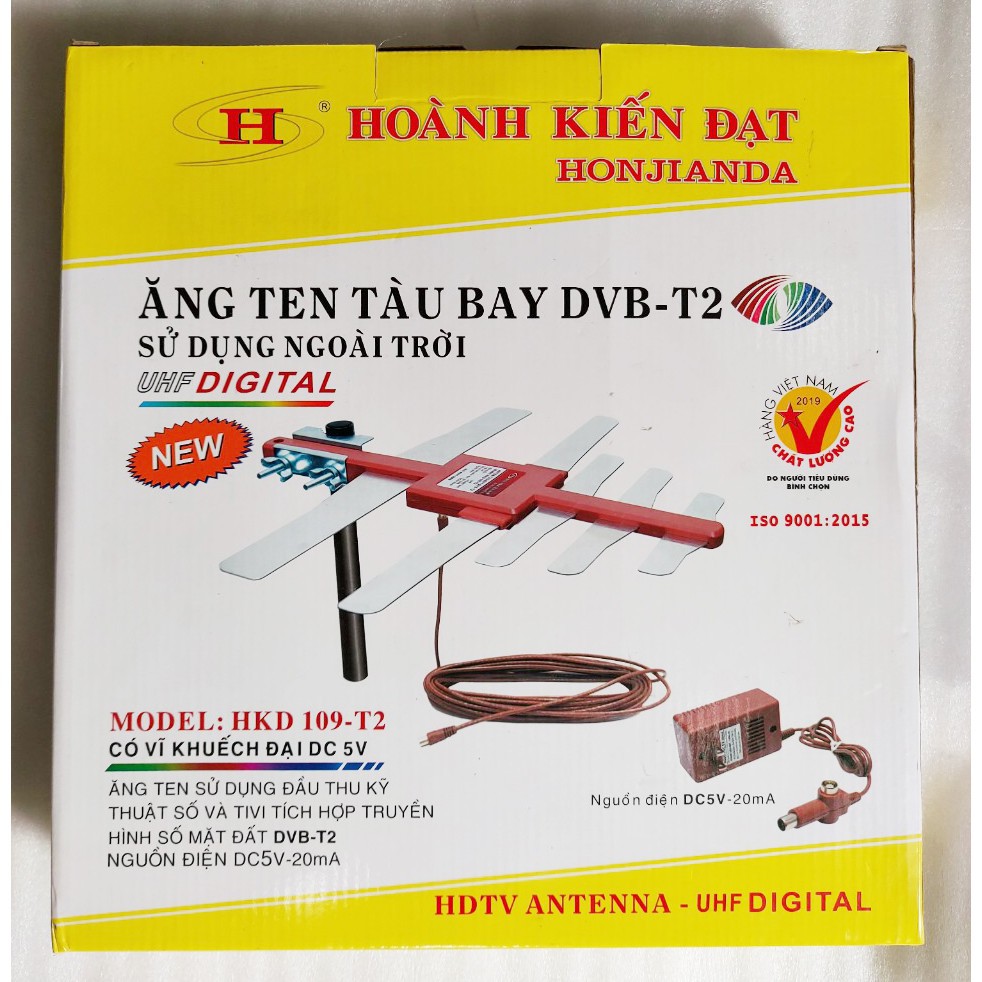 AngTen Tivi DVB T2 thông minh thu sóng 100 dặm - ăng ten TV kỹ thuật số Trong nhà ngoai trời