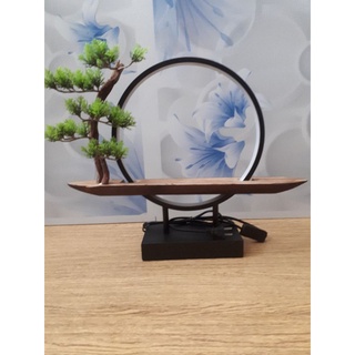 Khung đèn led đế gổ cây kim thông trang trí tượng phật