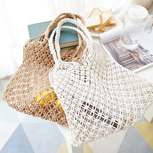 Túi Cói Đan Lưới Size To Sợi Cotton