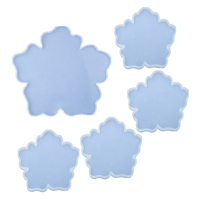 Set 5 khuôn silicone làm đế lót ly DIY tiện dụng