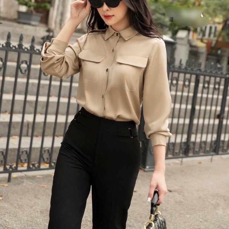 Áo sơ mi cách điệu G160 CÓ BIGSIZE thời trang công sở hay đi chơi đều hợp, dễ phối với các phụ kiện làm đẹp khác | BigBuy360 - bigbuy360.vn