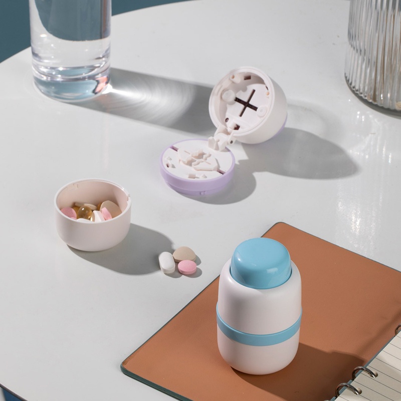 Hộp Đựng Thuốc Siêu Cứng Đa Năng Kèm Dao Cắt Tiện Dụng Mang Theo Du Lịch