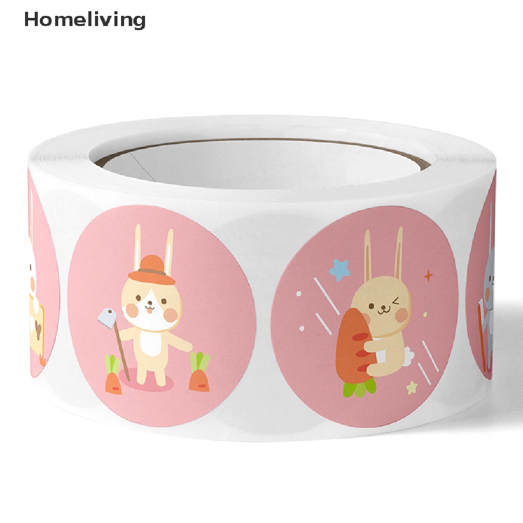 Cuộn 500 Miếng Dán Trang Trí Quà Tặng Hình Thỏ Dễ Thương Cho Bé