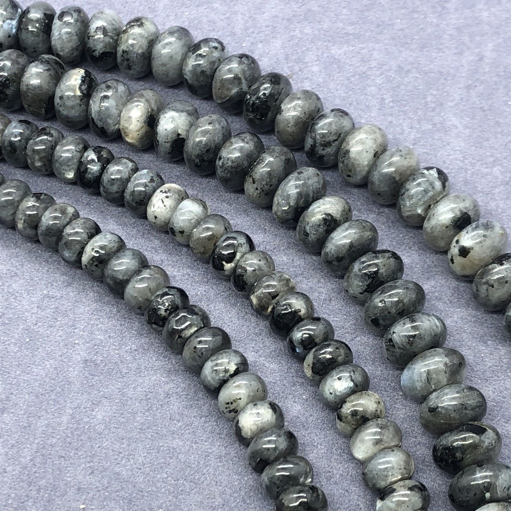 Chuỗi Hạt Đá Labradourite Đen Tự Nhiên 4 * 6.5mm 5 * 8.5mm Dùng Làm Vòng Đeo Tay DIY