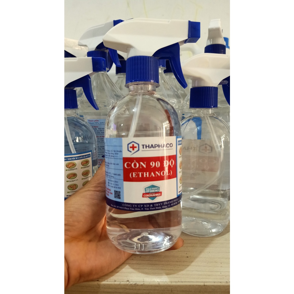 CỒN 90 ĐỘ BÌNH XỊT 500ML SÁT KHUẨN RỬA TAY TRỰC TIẾP HÀNG CHÍNH HÃNG CÓ GIẤY TỜ KIỂM NGHIỆM