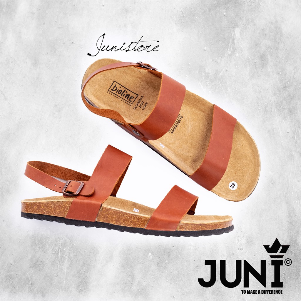 [PHIÊN BẢN MỚI] J15 - Dép sandal da bò quai ngang Unisex - Da bò nguyên tấm, đế trấu - Juni Store