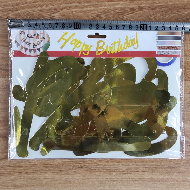 Dây chữ HAPPY BIRTHDAY ép kim trang trí sinh nhật