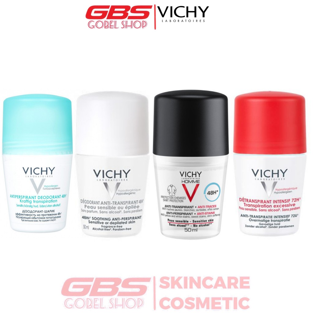 Lăn Khử Mùi Vichy Antiperspirant Deocorant 48h 50ml