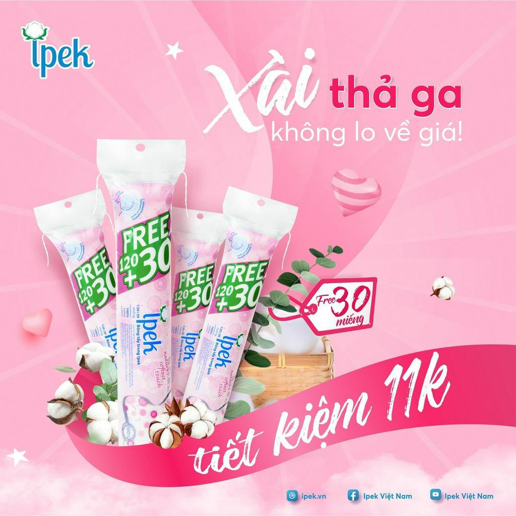 Combo 20 bông tẩy trang Ipek siêu mềm mịn 150 miếng
