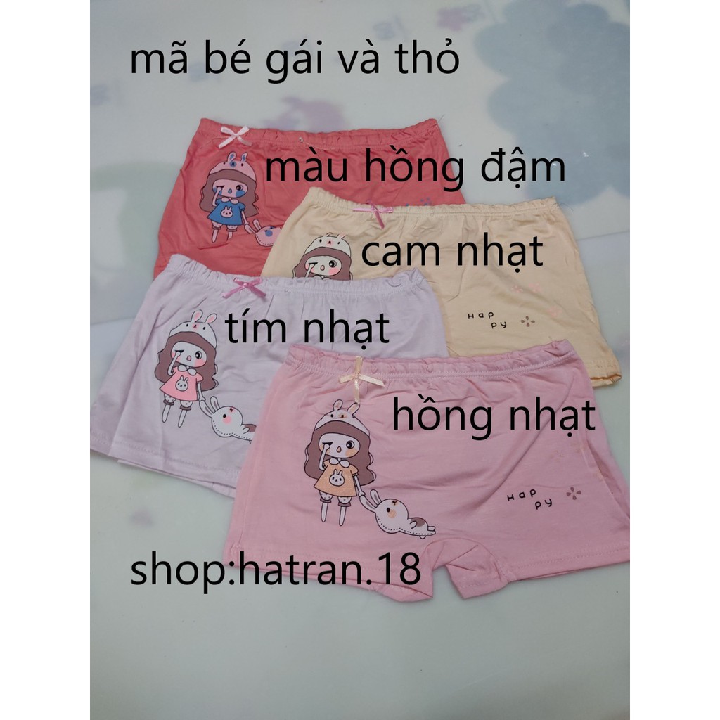 Quần lót đùi cotton cho bé gái in hình dễ thương size cho bé 14-29kg