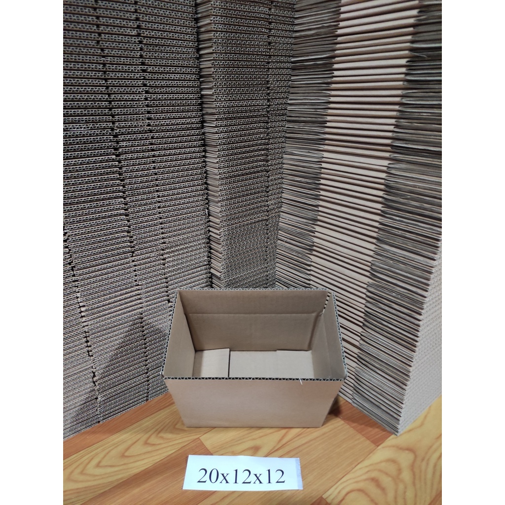 Thùng hộp đóng hàng 20x12x12 bộ 10 trơn không in