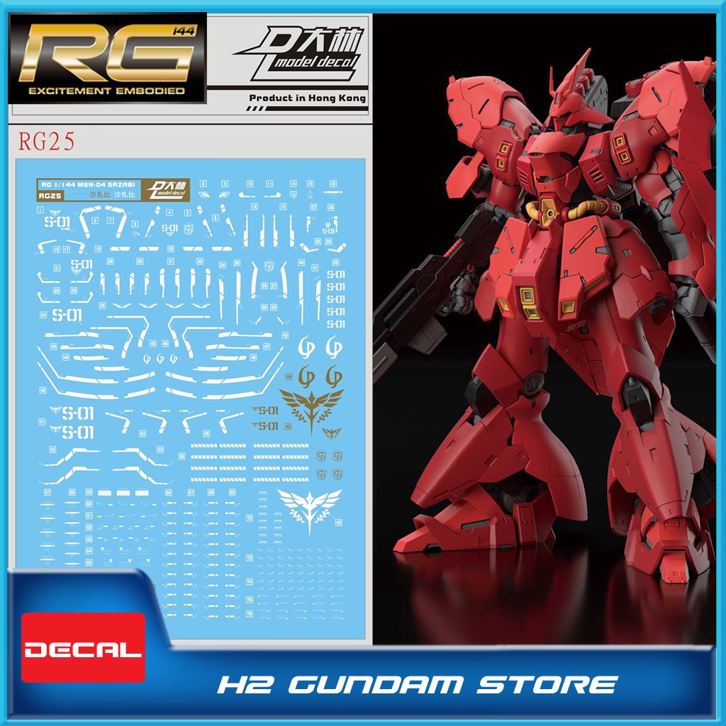 Decal nước cho mô hình RG 1/144 Sazabi