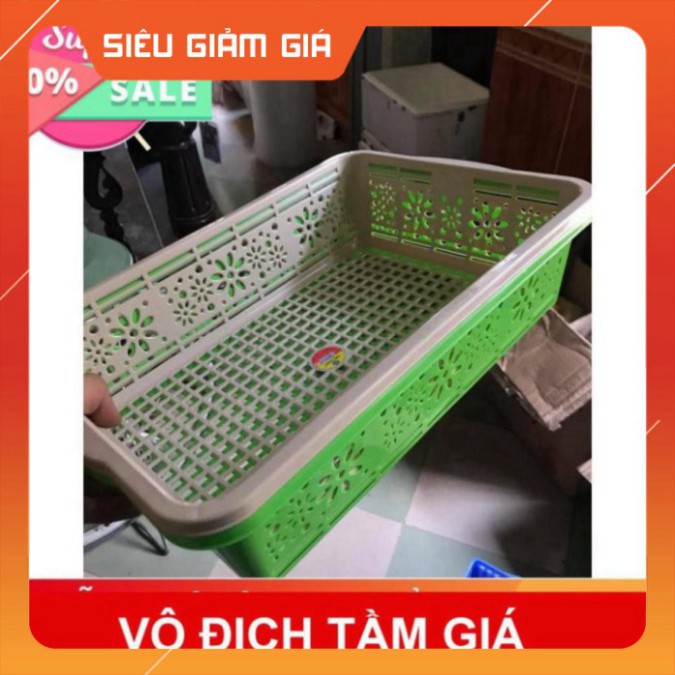 [HN] Khay nhựa chữ nhật, rổ nhựa hoa  3456 kích thước 33,5x22,5x7,8