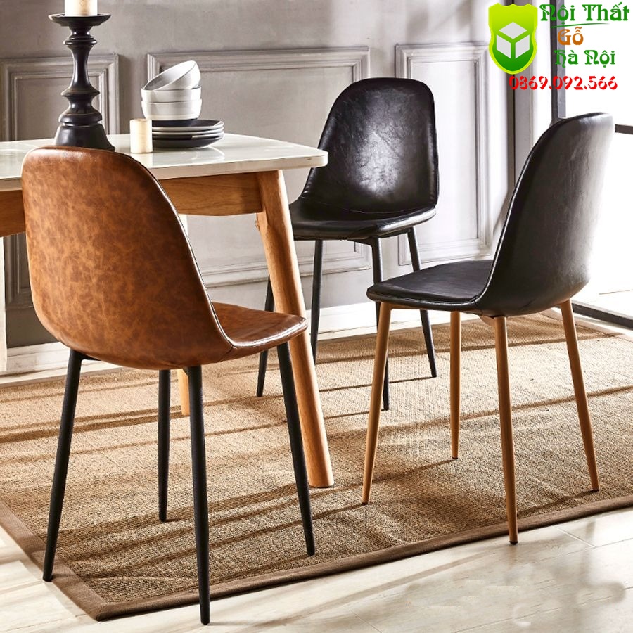Ghế Eames Da Bò, Ghế Eames Bọc Da chân Sắt Cao Cấp