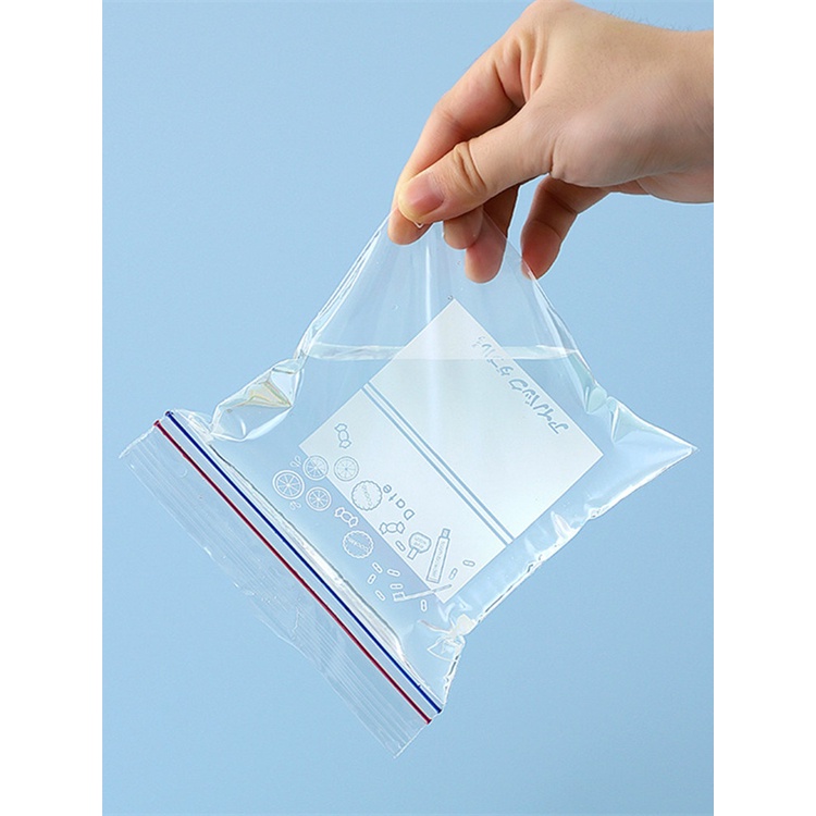 Túi zip bảo quản thực phẩm trong tủ lạnh (Có viết chữ) màng bọc PE dùng nhiều lần (Chọn nhiều cỡ) KM20081