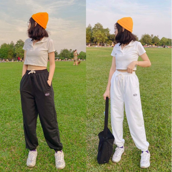 Áo croptop nữ chất cotton siêu mát - Áo croptop polo ngắn tay 2 màu Trắng, Đen AT05 | WebRaoVat - webraovat.net.vn