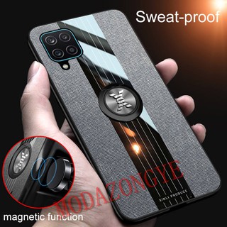 Samsung Galaxy A12 Case Hard Shockproof Armor Car Magnetic Ring Stand Phone Case Samsung A12 Back Cover