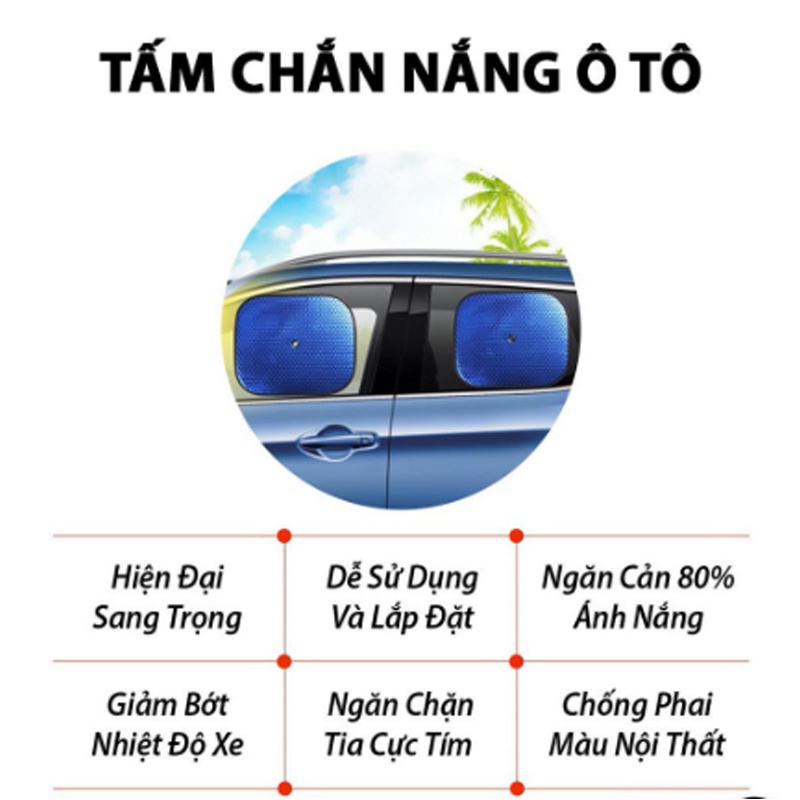 Tấm Che Nắng Ô Tô, Chắn Nắng Xe Hơi Tráng Bạc Chống Nóng Chuyên Dụng