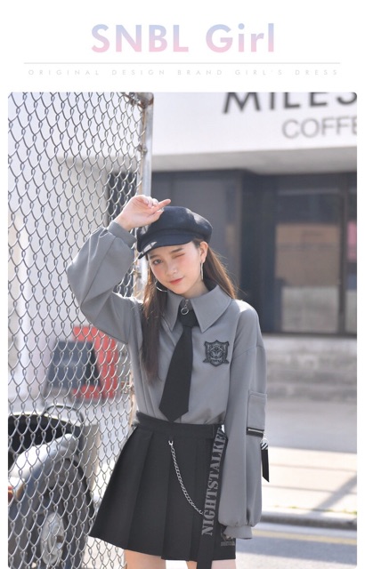 YAS0583-Set áo váy thiết kế hầm hố SNBL girl