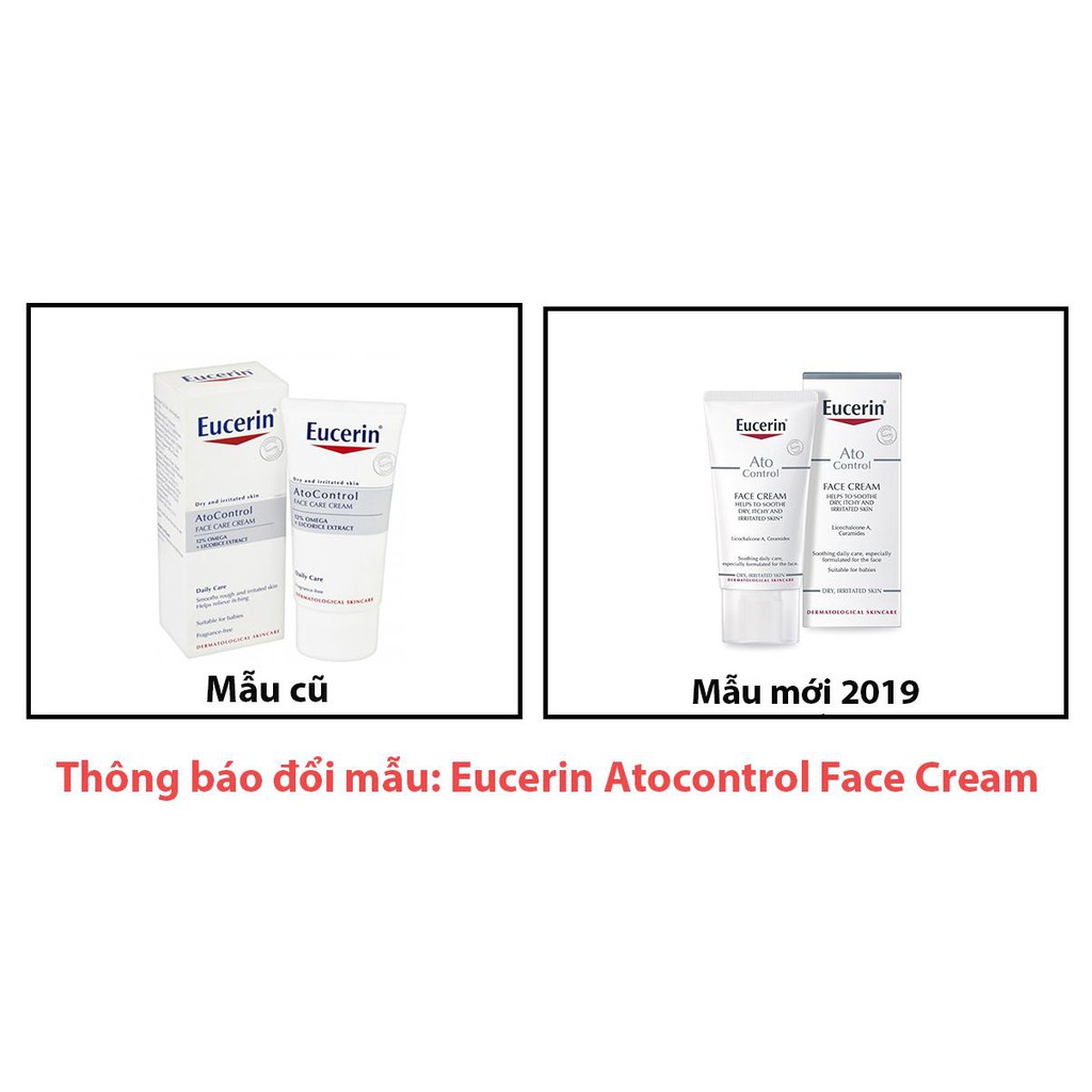 EUCERIN Kem Dưỡng Giảm Ngứa, Đỏ Cho Da Mặt Eucerin Ato Control 12% Omega 50ml