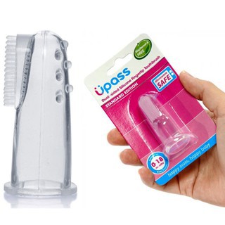 Bàn chải đánh răng xỏ ngón silicon 2 mặt-up4001w