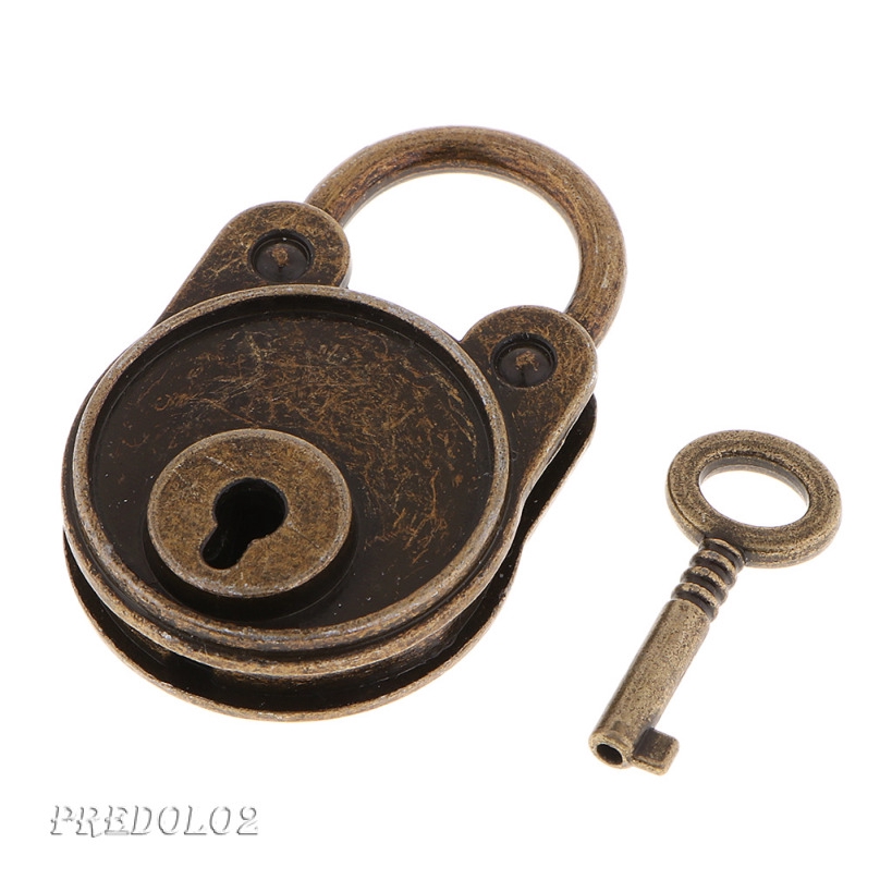 Antique Alloy Mini Padlocks with Key for Handbag Small Luggage Bronze