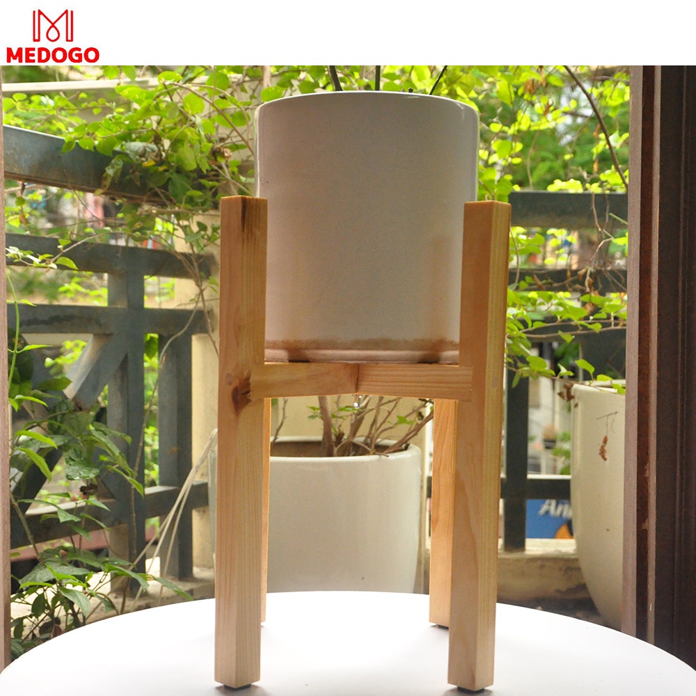 Đôn gỗ vuông để cây cảnh trang trí trong nhà nhiều kích thước, giá gỗ đỡ chậu cây cảnh MEDOGO-05