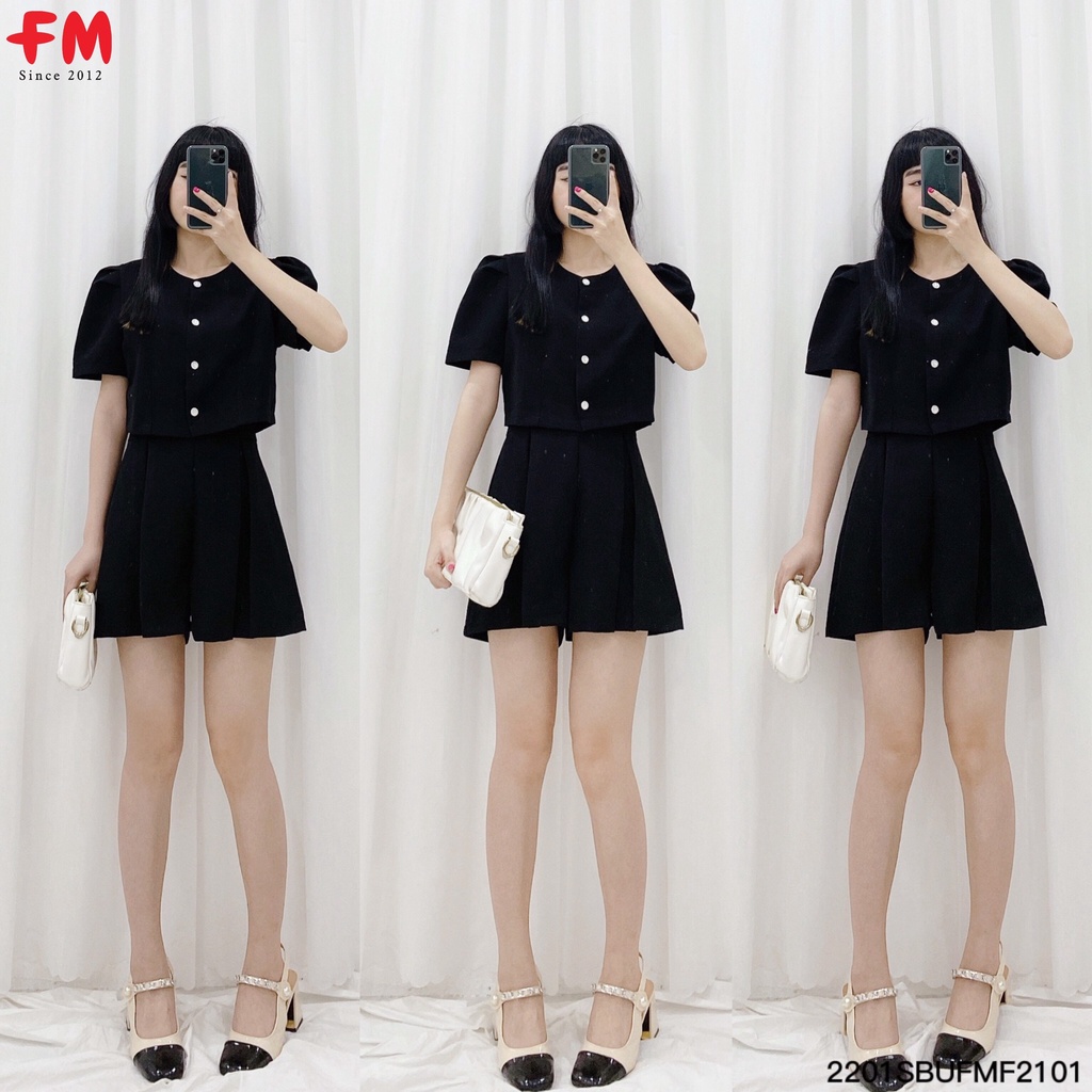 Set áo croptop kèm quần short dành cho nữ fmstyle | Set quần short áo kiểu thời trang Hàn Quốc | Fmstyle Shop 220121433